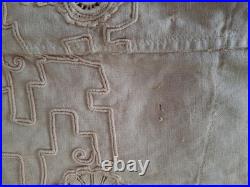 Antique RARE Early 1900 Late 1800s Linen Dress Edwardian Lace Crochet Cutwork Antique RARE Early 1900 Late 1800s Linen Dress Edwardian Lace Crochet Cutwork