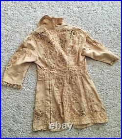 Antique RARE Early 1900 Late 1800s Linen Dress Edwardian Lace Crochet Cutwork Antique RARE Early 1900 Late 1800s Linen Dress Edwardian Lace Crochet Cutwork