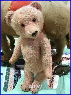 Antique RARE Early Stick Pink Bear 1920s 17 Inches High