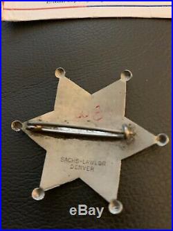 Antique RARE Find EARLY Police SHERIFF BADGE COLORADO circ. 1900s Sachs Lawlor