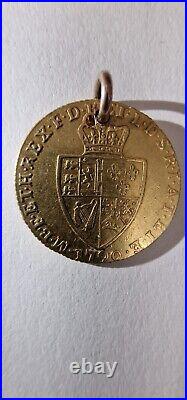 Antique Rare 1790 George 111 Gold Spade Guinea with Jewellery Watch Chain 22ct