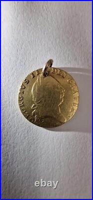 Antique Rare 1790 George 111 Gold Spade Guinea with Jewellery Watch Chain 22ct