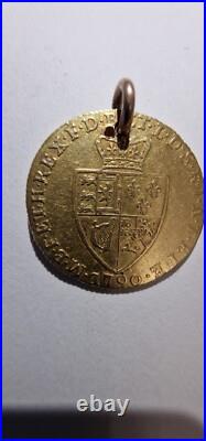 Antique Rare 1790 George 111 Gold Spade Guinea with Jewellery Watch Chain 22ct