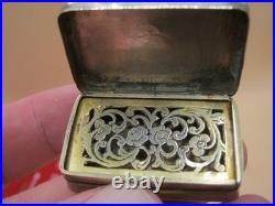 Antique Rare 19th Century Vinaigrette With Sliding Mechanism Early Example