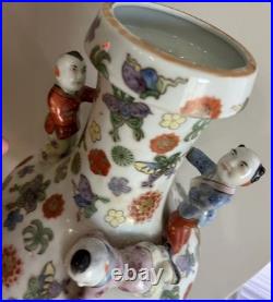 Antique Rare Chinese Traditional Fertility Vase Five Boys From Early 1900s Qing