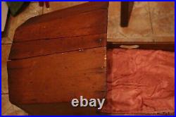 Antique Rare Early 1800's Walnut Hooded Baby Cradle Great for Doll or Teddy Bear