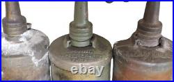 Antique Rare Early 1900's Brass Fire Extinguishers Fire Guard (Lot Of 3) EMPTY