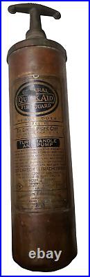 Antique Rare Early 1900's Brass Fire Extinguishers Fire Guard (Lot Of 3) EMPTY