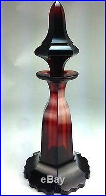 Antique Rare Early Baccarat Perfume/scent Bottle Burgundy Wine Color
