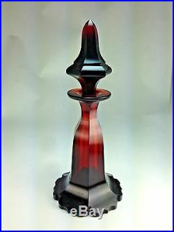 Antique Rare Early Baccarat Perfume/scent Bottle Burgundy Wine Color
