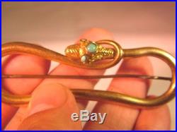 Antique Rare Early Georgian Large Pinchbeck Coiled Snake Brooch Circa 1790 N/R