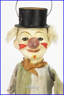 Antique Rare Early German Lantern Head Clown with Glass Nose ca1900
