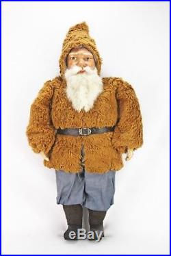 Antique Rare Early German Large Santa with Paper Mache Face ca1900