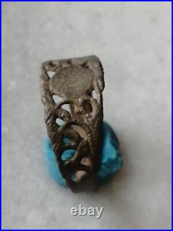 Antique Rare Early Pre\ Georgian Bronze Occult Signet Ring US-9,5