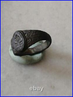 Antique Rare Early Pre\ Georgian Bronze Signet, Seal Ring US-7,5