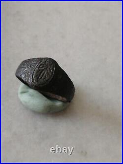Antique Rare Early Pre\ Georgian Bronze Signet, Seal Ring US-7,5