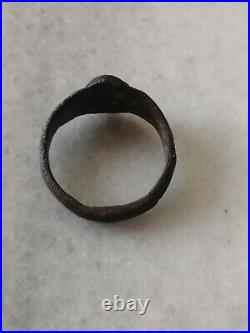 Antique Rare Early Pre\ Georgian Bronze Signet, Seal Ring US-7,5