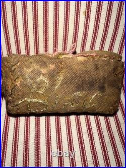 Antique Rare Early School Girl Sewing Pouch