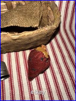 Antique Rare Early School Girl Sewing Pouch