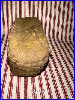 Antique Rare Early School Girl Sewing Pouch