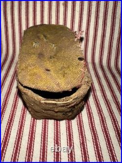 Antique Rare Early School Girl Sewing Pouch