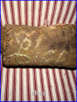 Antique Rare Early School Girl Sewing Pouch