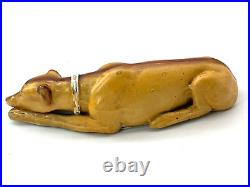 Antique Rare Early Staffordshire Recumbent Greyhound Dog Figure 6.5