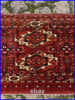 Antique Rare Early Turkmen all Wool Tribal Rug 1'3 x 4'0 @ new listing
