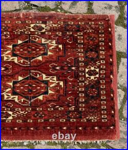 Antique Rare Early Turkmen all Wool Tribal Rug 1'3 x 4'0 @ new listing