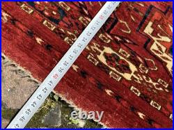 Antique Rare Early Turkmen all Wool Tribal Rug 1'3 x 4'0 @ new listing
