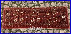 Antique Rare Early Turkmen all Wool Tribal Rug 1'3 x 4'0 @ new listing