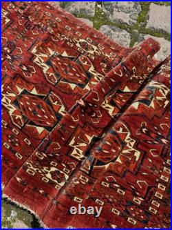 Antique Rare Early Turkmen all Wool Tribal Rug 1'3 x 4'0 @ new listing