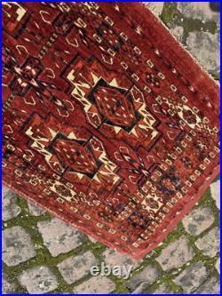 Antique Rare Early Turkmen all Wool Tribal Rug 1'3 x 4'0 @ new listing