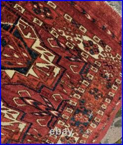 Antique Rare Early Turkmen all Wool Tribal Rug 1'3 x 4'0 @ new listing
