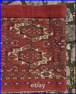 Antique Rare Early Turkmen all Wool Tribal Rug 1'3 x 4'0 @ new listing