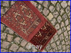 Antique Rare Early Turkmen all Wool Tribal Rug 1'3 x 4'0 @ new listing