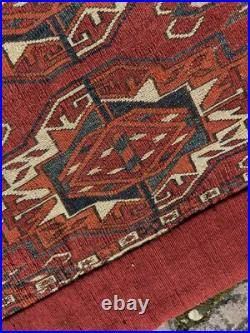 Antique Rare Early Turkmen all Wool Tribal Rug 1'3 x 4'0 @ new listing