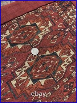 Antique Rare Early Turkmen all Wool Tribal Rug 1'3 x 4'0 @ new listing