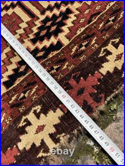 Antique Rare Early Turkmen all Wool Tribal Rug 1'4 x 4'5 @ new listing