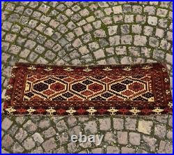 Antique Rare Early Turkmen all Wool Tribal Rug 1'4 x 4'5 @ new listing