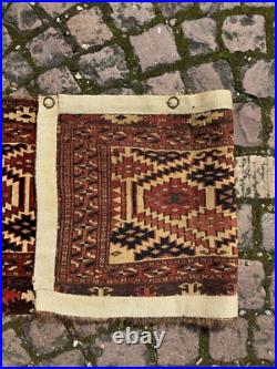 Antique Rare Early Turkmen all Wool Tribal Rug 1'4 x 4'5 @ new listing
