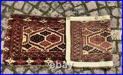Antique Rare Early Turkmen all Wool Tribal Rug 1'4 x 4'5 @ new listing