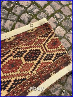 Antique Rare Early Turkmen all Wool Tribal Rug 1'4 x 4'5 @ new listing