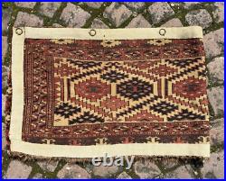 Antique Rare Early Turkmen all Wool Tribal Rug 1'4 x 4'5 @ new listing