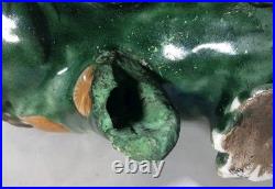 Antique Rare Kutani Porcelain Kannon & Shishi, Japan, Early Meiji Period, c. 1870