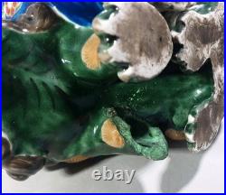 Antique Rare Kutani Porcelain Kannon & Shishi, Japan, Early Meiji Period, c. 1870