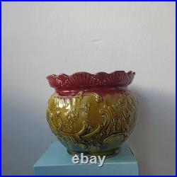 Antique. Rare. Majolica Glazed Jardiniere Planter