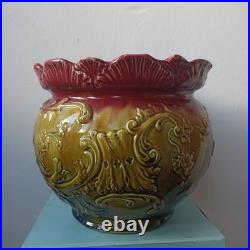 Antique. Rare. Majolica Glazed Jardiniere Planter