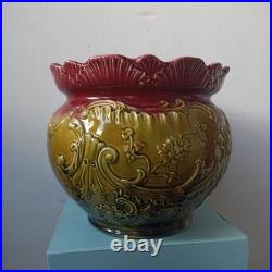 Antique. Rare. Majolica Glazed Jardiniere Planter