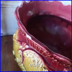 Antique. Rare. Majolica Glazed Jardiniere Planter